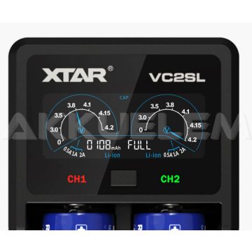 XTAR VC2SL Li-ion és Ni-MH akkutöltő