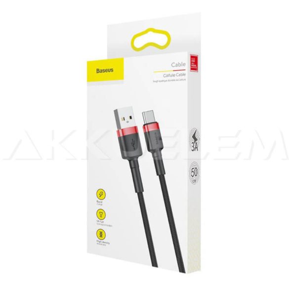 Baseus USB/USB-C kábel 2A 3m fekete textil