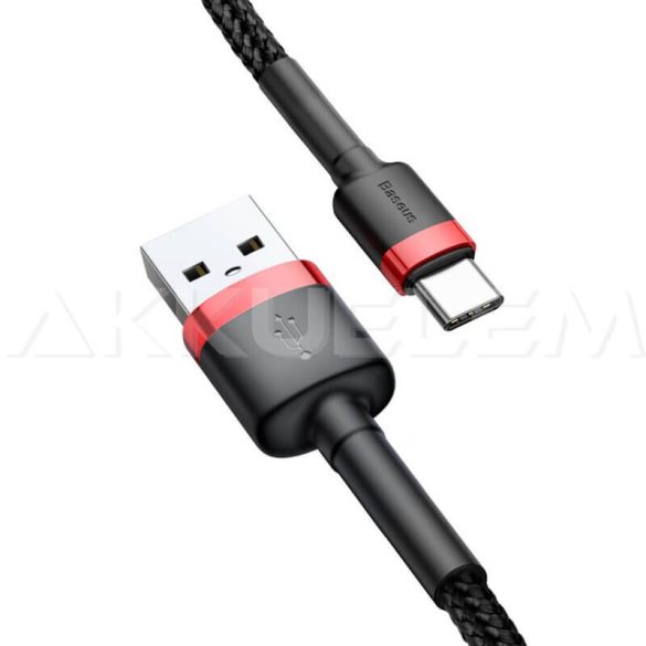 Baseus USB/USB-C kábel 2A 3m fekete textil