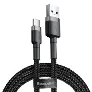 Baseus USB/USB-C kábel 3A 3m fekete textil