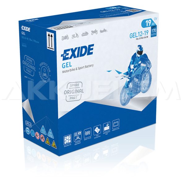 Exide 12V 19Ah 170A GEL12-19 12Y16A-3A/3B motorkerékpár akkumulátor