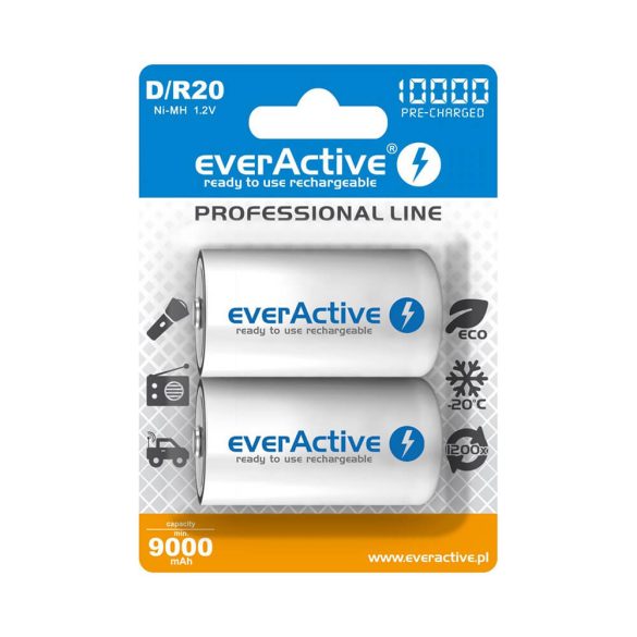 everActive D 10000mAh Professional akku (ár/db) ready to use