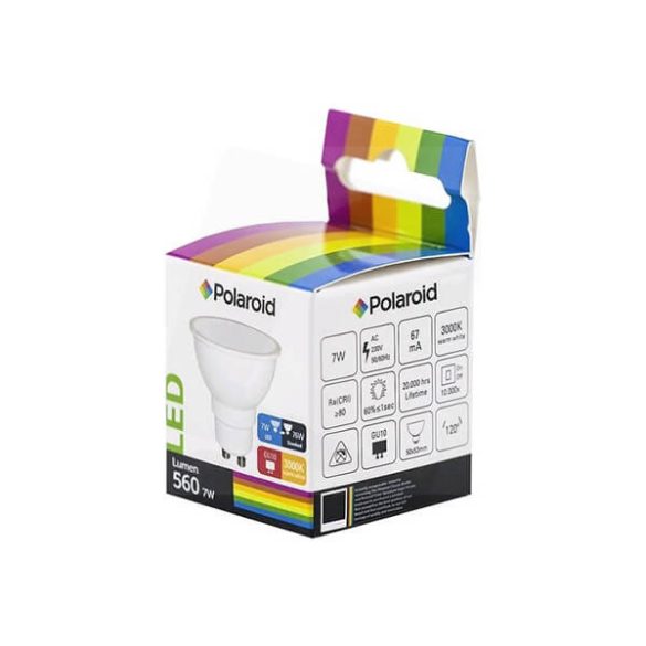 Polaroid GU10 7W 110° 3000K LED 540lm WW Classic A+