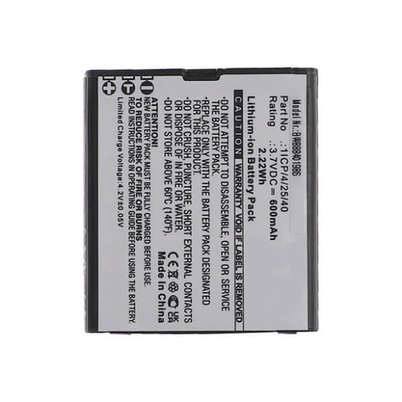 Utángyártott mobiltelefon akkumulátor Bea-fon 1ICP/4/25/40 600mAh 3.7V Li-ion