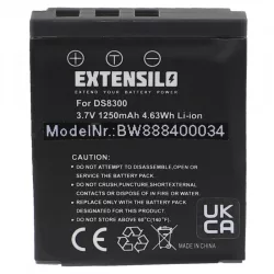   Utángyártott 02491-0028-00 02491-0028-01 02491-0028-05 1250mAh 3.7V Li-ion kamera akkumulátor - VHBW