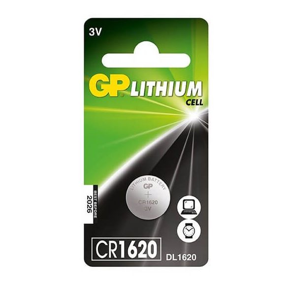 GP CR 1620 3V lítium gombelem