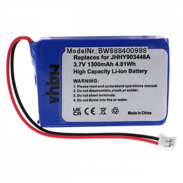 Utángyártott Albrecht JHHY903448A 083448 1300mAh 3.7V Li-ion rádió akkumulátor