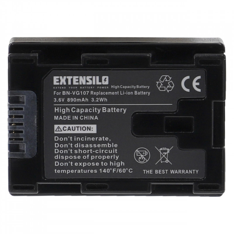 Utángyártott JVC BN-VG107 BN-VG107E BN-VG107U BN-VG107US 890mAh 3.6V Li-ion kamera akkumulátor