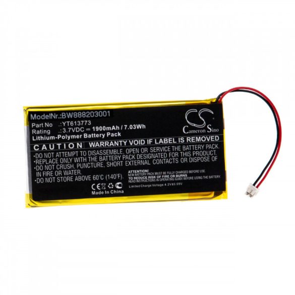 Utángyártott xDuoo YT613773 1900mAh 3.7V Li-po MP3-lejátszó akkumulátor