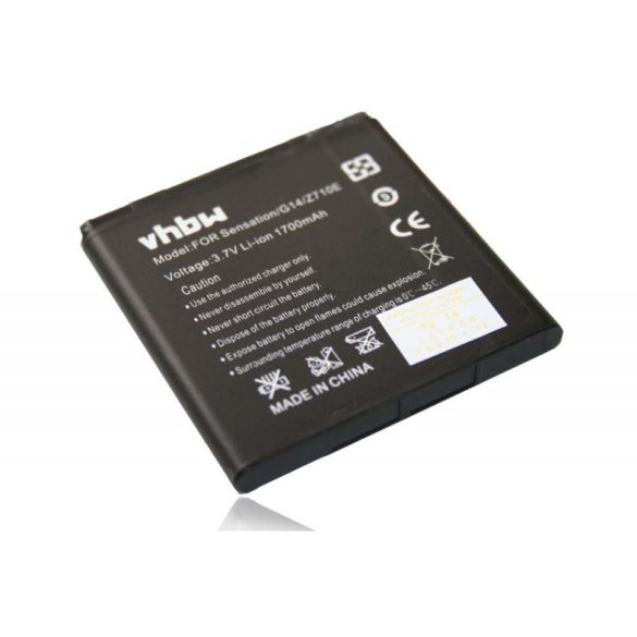 Utángyártott mobiltelefon akkumulátor HTC 35H00164-00M 35H00166-00M 1700mAh 3.7V Li-ion