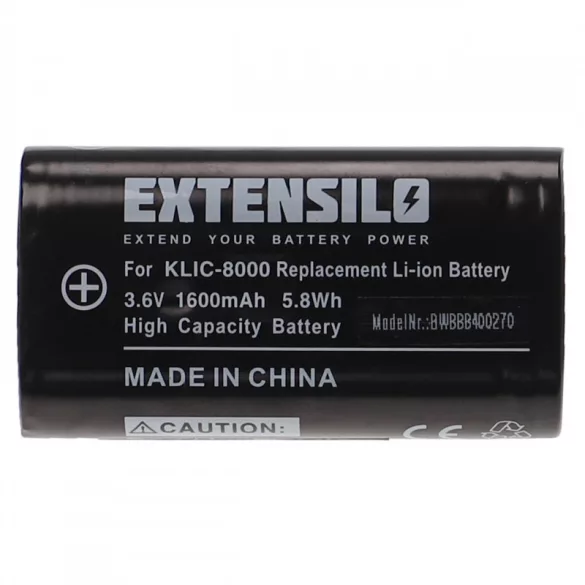 Utángyártott Kodak Klic-8000 RB50 1600mAh 3.6V Li-ion kamera akkumulátor - VHBW