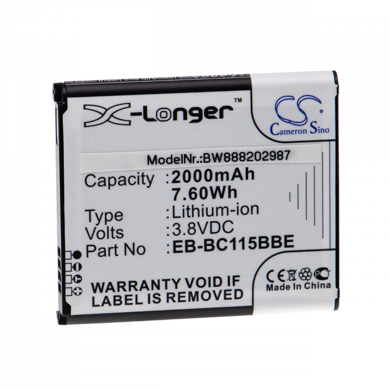 Utángyártott mobiltelefon akkumulátor Samsung EB-BC115BBC EB-BC115BBE 2000mAh 3.8V Li-ion