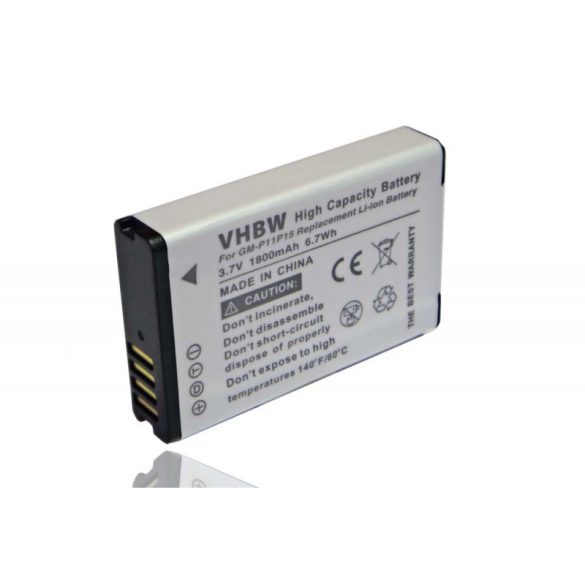 Utángyártott Garmin 010-11599-00 010-11654-03 1800mAh 3.7V Li-ion kamera akkumulátor