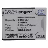 Utángyártott mobiltelefon akkumulátor Doro DBT-2500A 2350mAh 3.8V Li-polymer - VHBW