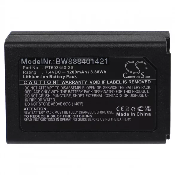 Utángyártott CEM PT603450-2S 1200mAh 7.4V Li-ion mérőeszköz akkumulátor - VHBW