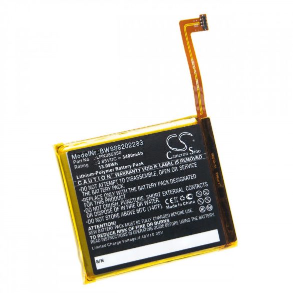 Utángyártott mobiltelefon akkumulátor Crosscall LPN385350 3400mAh 3.85V Li-polymer