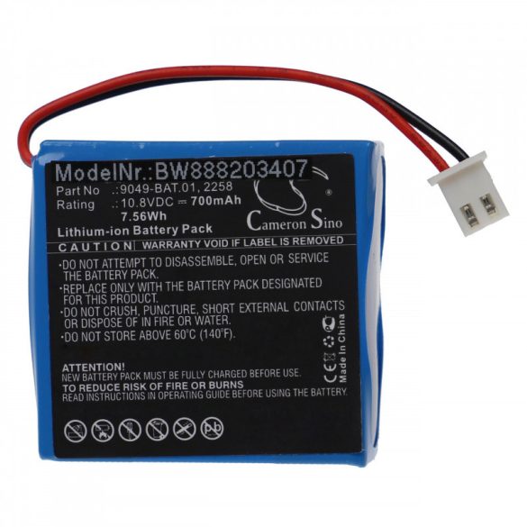 Utángyártott CCE 9049-BAT.01 2258 700mAh 10.8V Li-ion bankjegy ellenőrző akkumulátor