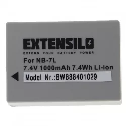   Utángyártott Canon NB-7L 1000mAh 7.4V Li-ion kamera akkumulátor - VHBW