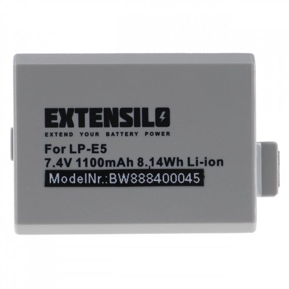 Utángyártott Canon LP-E5 1100mAh 7.4V Li-ion kamera akkumulátor