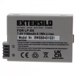   Utángyártott Canon LP-E8 1100mAh 7.4V Li-ion kamera akkumulátor - VHBW