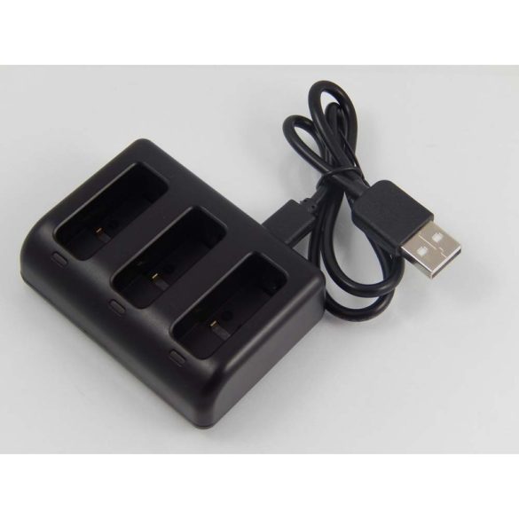 utángyártott 3 csatornás akkutöltő (Micro USB & USB 3.1 Type C) GoPro AHDBT-501 akkuhoz