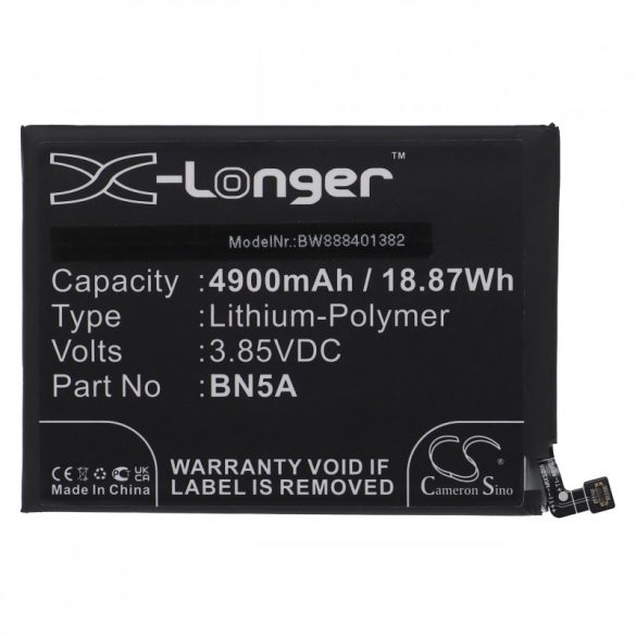 Utángyártott mobiltelefon akkumulátor Xiaomi BN5A 4900mAh 3.85V Li-polymer