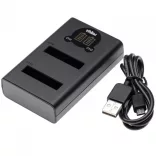 Két csatornás utángyártott akkutöltő USB akkutöltő Canon akkuhoz NB-6L - VHBW