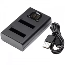   Két csatornás utángyártott akkutöltő USB akkutöltő Canon akkuhoz NB-6L