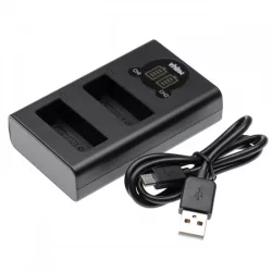  Két csatornás utángyártott akkutöltő USB akkutöltő Panasonic akkukhoz DMW-BLG10
