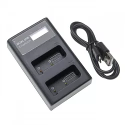  Két csatornás utángyártott akkutöltő (Micro USB / Type C) Nikon akkukhoz EN-EL9 LCD kijelzővel