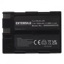   Utángyártott Nikon EN-EL3 EN-EL3a 1600mAh 7.4V Li-ion kamera akkumulátor