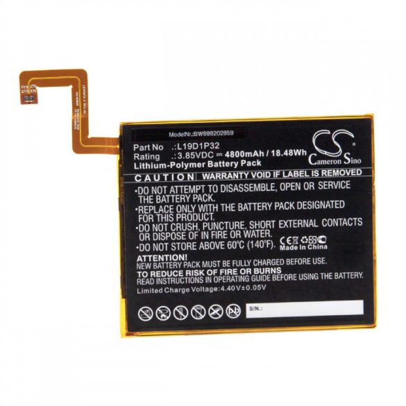 Utángyártott tablet akkumulátor Lenovo L19D1P32 4800mAh 3.85V Li-polymer