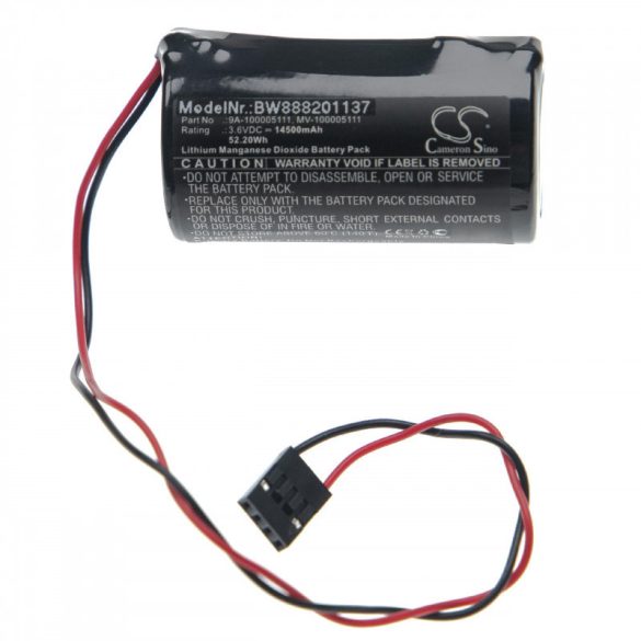 Utángyártott Cameron Nuflo 9A-100005111 LS33600-CN1 14500mAh 3.6V Li-MnO2 mérőeszköz akkumulátor