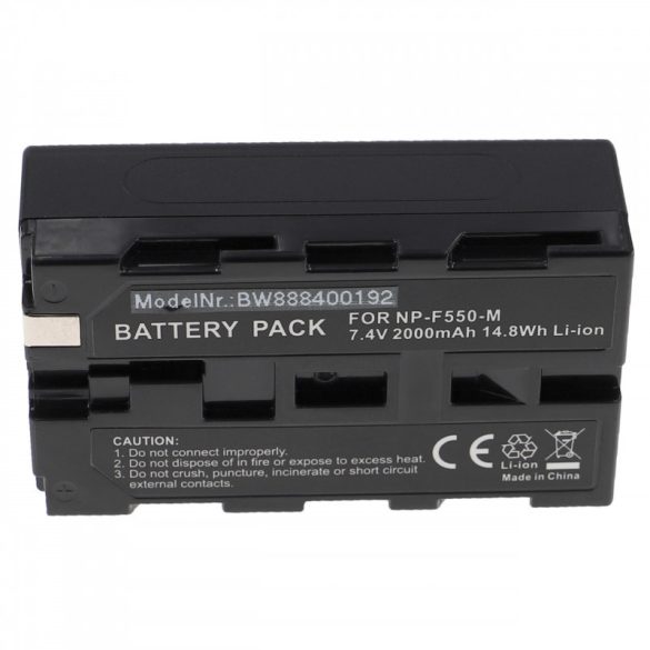 Utángyártott Sony NP-F550 2000mAh 7.4V Li-ion kamera akkumulátor