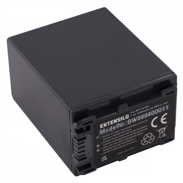 Utángyártott Sony NP-FV100 NP-FV30 NP-FV40 NP-FV50 3300mAh 7.4V Li-ion kamera akkumulátor