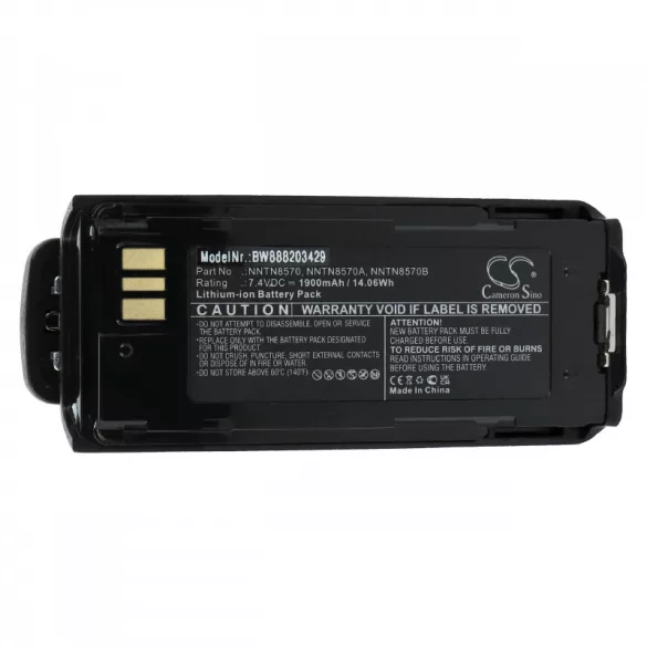 Utángyártott Motorola NNTN8570 NNTN8570A 1900mAh 7.4V Li-ion  rádió akkumulátor övcsipesszel - VHBW
