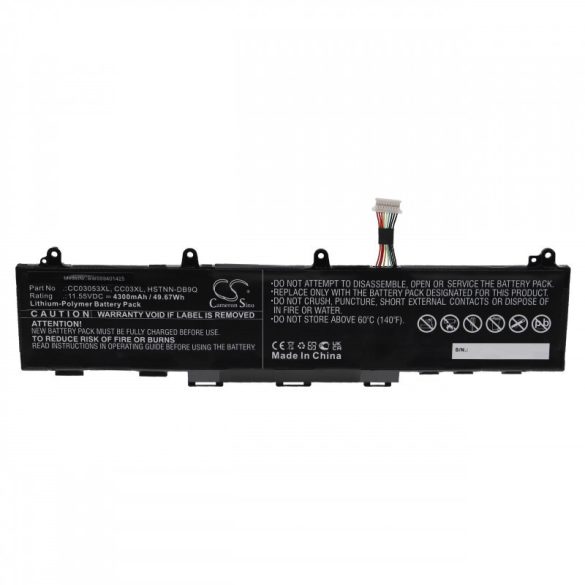 Utángyártott HP CC03053XL CC03XL HSTNN-DB9Q 4300mAh 11.55V Li-po laptop akkumulátor