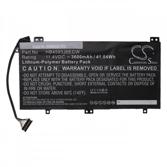 Utángyártott Huawei HB4593J6ECW HB4593J6ECW-31 3600mAh 11.4V Li-po laptop akkumulátor