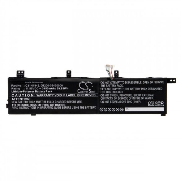 Utángyártott Asus 0B200-03430000 C31N1843 3450mAh 11.55V Li-po laptop akkumulátor