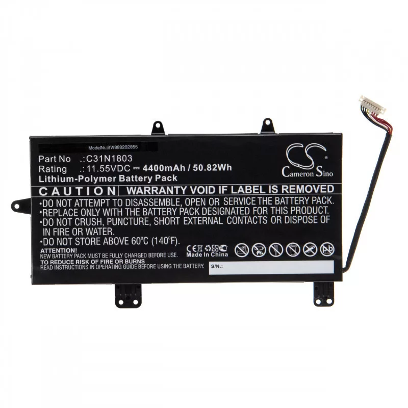   Utángyártott Asus 0B200-02980200 C31N1803 4400mAh 11.55V Li-po laptop akkumulátor
