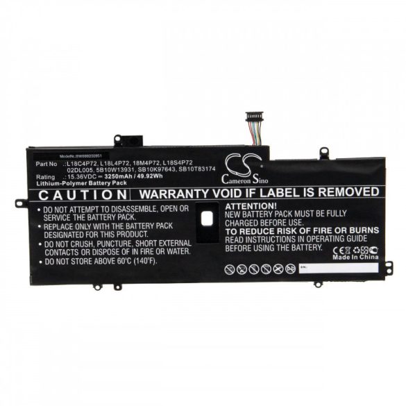 Utángyártott Lenovo 02DL005 5B10W13931 3250mAh 15.36V Li-po laptop akkumulátor