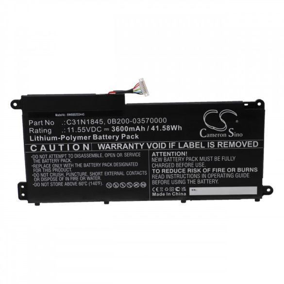 Utángyártott Asus 0B200-03570000 C31N1845 3600mAh 11.55V Li-po laptop akkumulátor