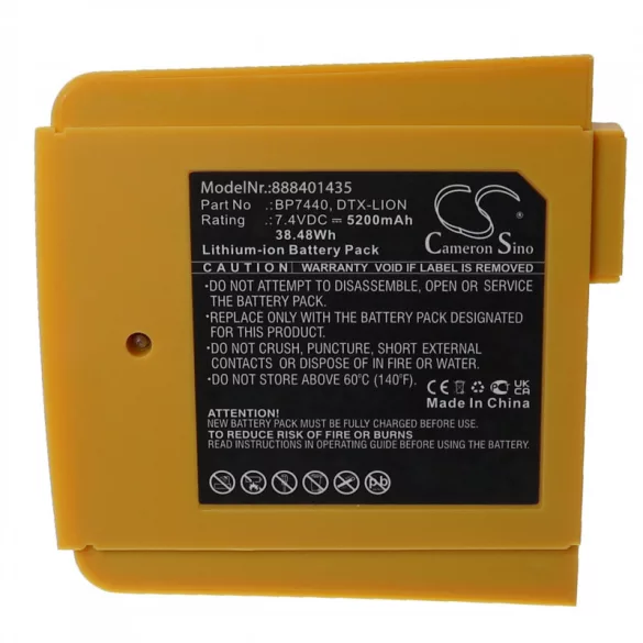 Utángyártott Fluke BP7440 DTX-LION 5200mAh 7.4V Li-ion mérőeszköz akkumulátor - VHBW