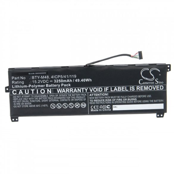 Utángyártott MSI 4ICP5/41/119 BTY-M48 3250mAh 15.2V Li-po laptop akkumulátor