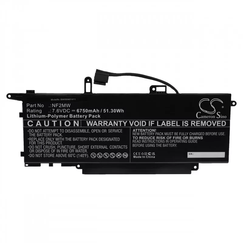 Utángyártott Dell NF2MW 6750mAh 7.6V Li-po laptop akkumulátor Utángyártott Dell NF2MW 6750mAh 7.6V Li-po laptop akkumulátor