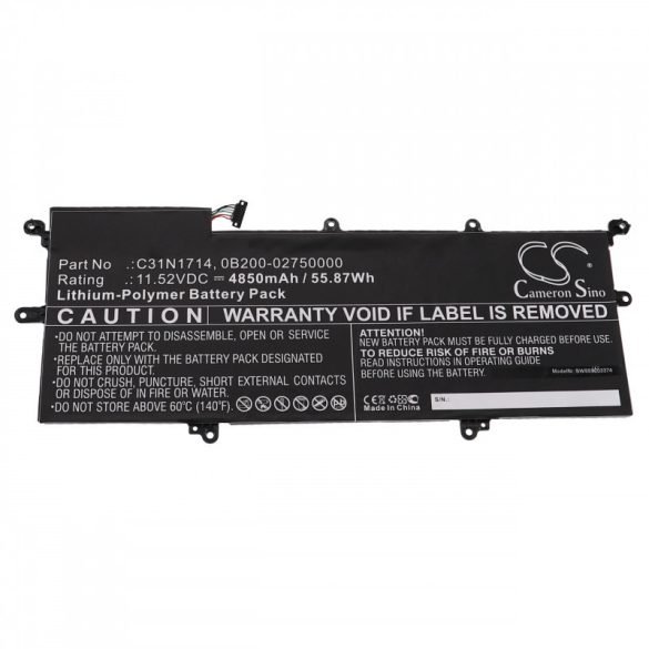 Utángyártott Asus 0B200-02750000 C31N1714 4850mAh 11.52V Li-po laptop akkumulátor