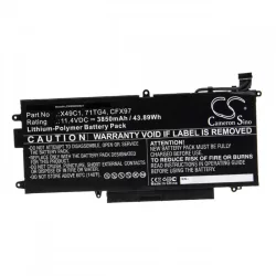  Utángyártott Dell 71TG4 CFX97 X49C1 3850mAh 11.4V Li-po laptop akkumulátor - VHBW