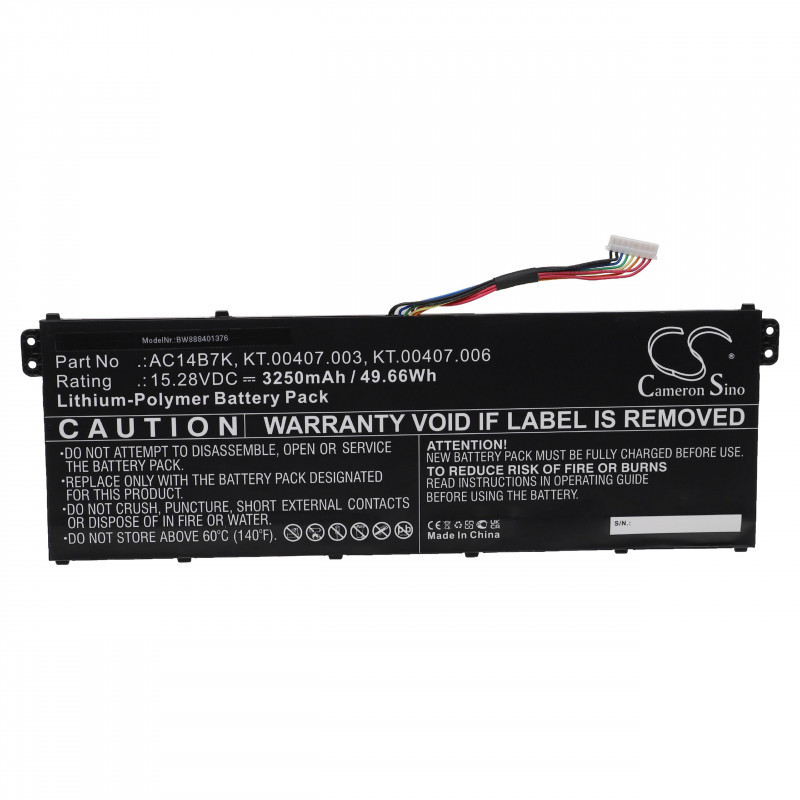 Utángyártott Acer AC14B7K KT.00407.003 3250mAh 15.28V Li-po laptop akkumulátor