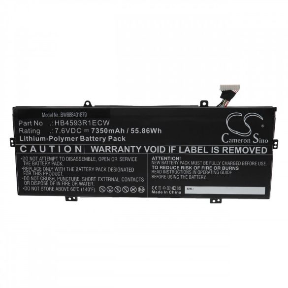 Utángyártott Huawei HB4593R1ECW 7350mAh 7.6V Li-po laptop akkumulátor