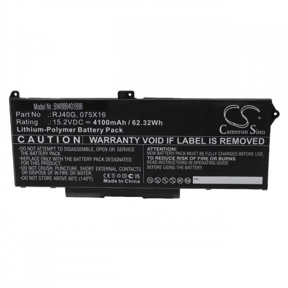 Utángyártott Dell 075X16 RJ40G 4100mAh 15.2V Li-po laptop akkumulátor